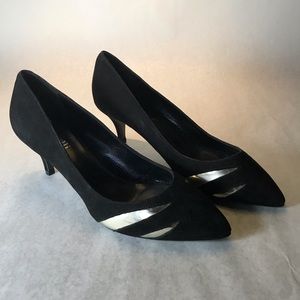 Minelli_black suede pump low heel